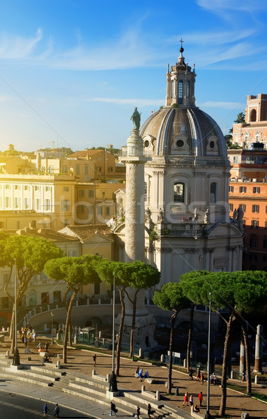 Foto stock: Fórum · basílica · estátua · Roma · Itália · céu