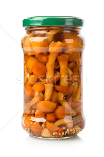 Honey agarics in a glass jar Stock photo © Givaga