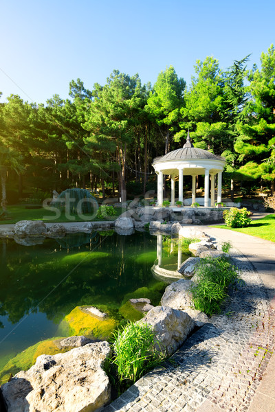 White arbour near lake Stock photo © Givaga