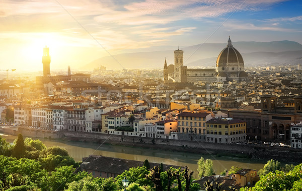 Stok fotoğraf: Panorama · Floransa · bazilika · İtalya