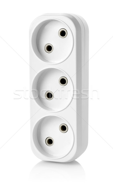Elektrische stopcontact geïsoleerd witte technologie kabel Stockfoto © Givaga