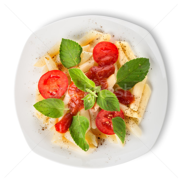 Pasta ketchup tomaten geïsoleerd witte voedsel Stockfoto © Givaga