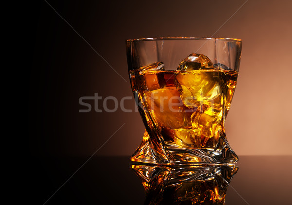 üveg arany brandy barna üzlet jég Stock fotó © Givaga