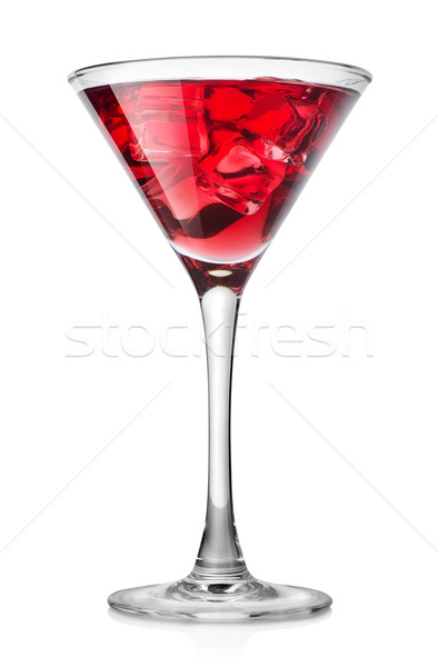 Kirsche Cocktail Eiswürfel Glas isoliert weiß Stock foto © Givaga