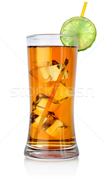 Amber cocktail in a big glass Stock photo © Givaga