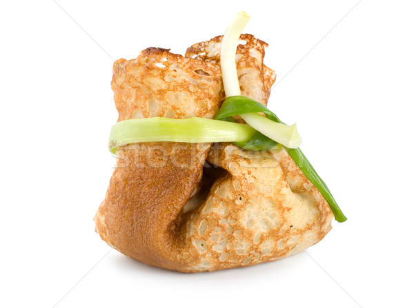 Foto stock: Relleno · crepe · aislado · blanco