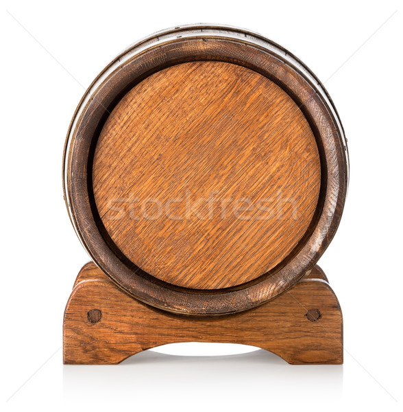 Elöl kilátás hordó áll fából készült bor Stock fotó © Givaga
