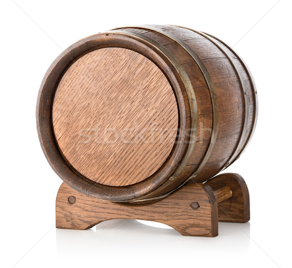 Wooden barrel on stand Stock photo © Givaga
