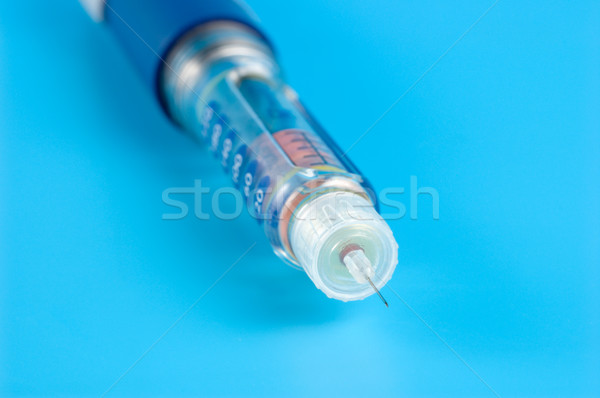 Insulina pen blu Foto d'archivio © Givaga