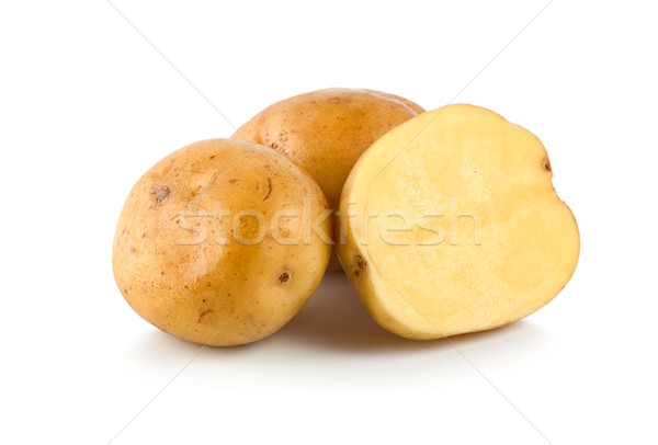 Három nyers krumpli izolált fehér Stock fotó © Givaga