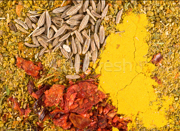 Zira seeds and curry Stock photo © Givaga