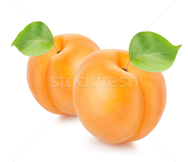 Two apricots with leaves Stock photo © Givaga