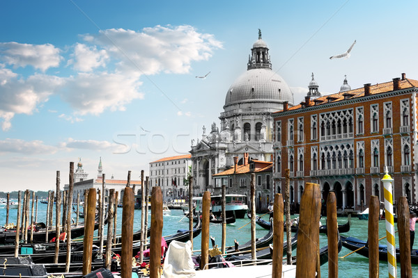 Foto stock: Basílica · canal · Venecia · Italia · casa