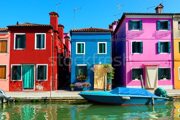 Colored houses in Burano Stock photo © Givaga