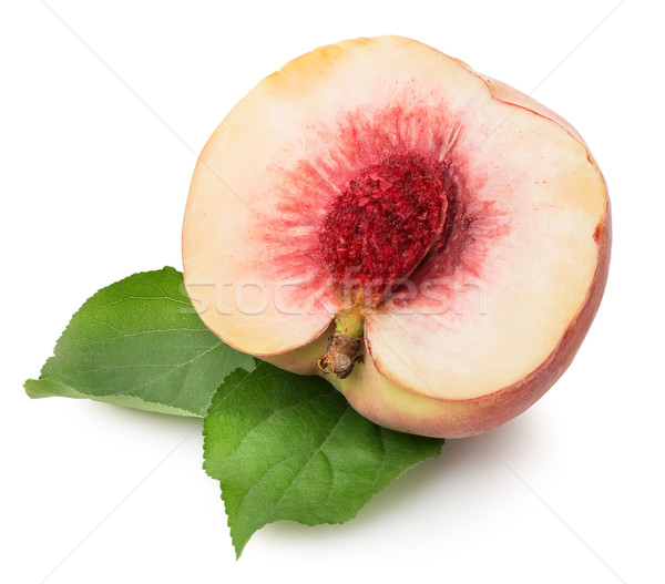 Sweet haché Peach isolé blanche fruits Photo stock © Givaga
