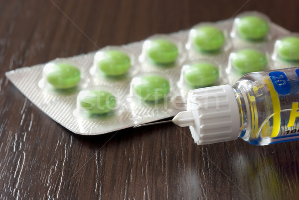 Insulina pluma tableta negro mesa médicos Foto stock © Givaga