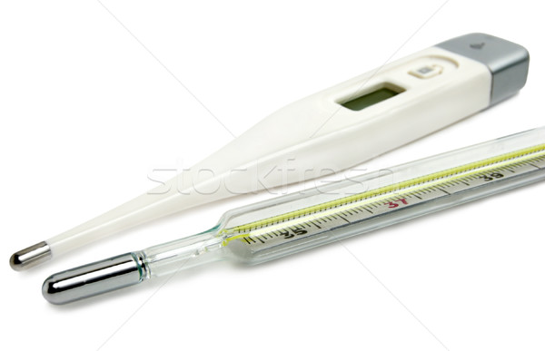 Klinikai hőmérő izolált fehér vágási körvonal Stock fotó © Givaga
