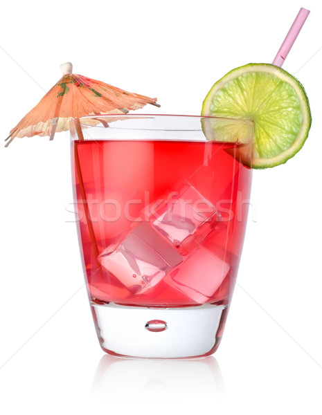 Cocktail sticlă izolat alb apă fruct Imagine de stoc © Givaga