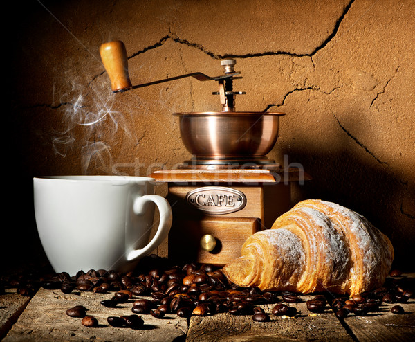 Croissant and coffee Stock photo © Givaga