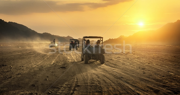 Buggy riding in desert Stock photo © Givaga