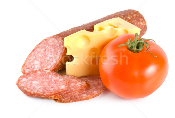 Cheese, tomato and sausage Stock photo © Givaga