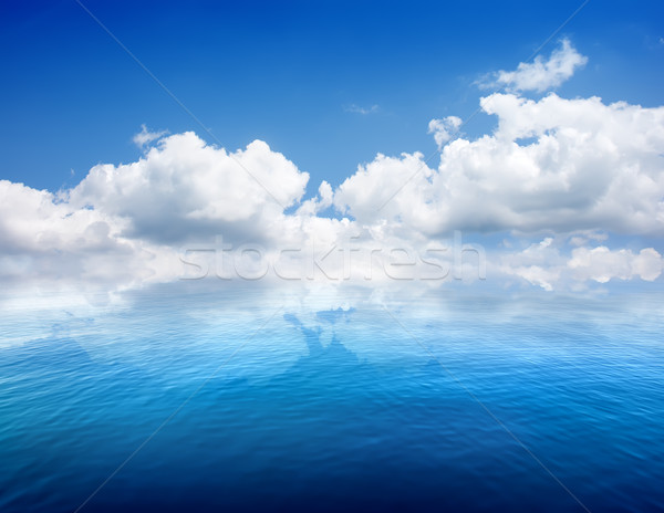 Seenlandschaft Wolken blau Meer blauer Himmel Frühling Stock foto © Givaga
