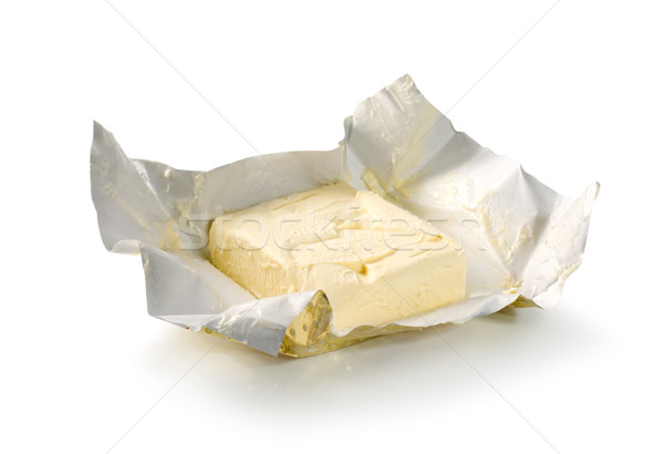 ストックフォト: バター · パス · クリーミー · 紙 · 孤立した · 白