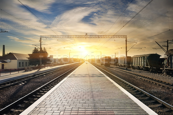 Boxcar on the station Stock photo © Givaga