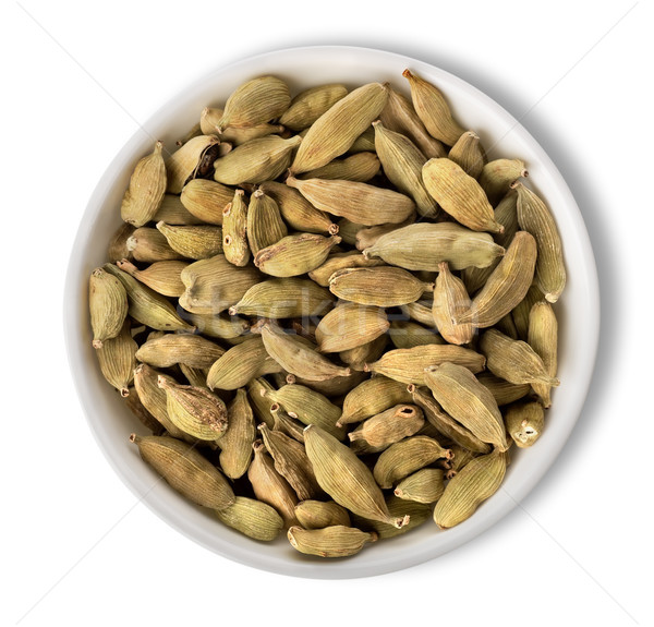 Cardamom placă izolat alb alimente condimente Imagine de stoc © Givaga