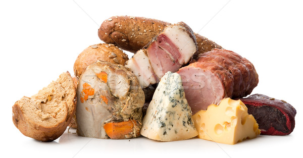 Meat and cheese isolated Stock photo © Givaga