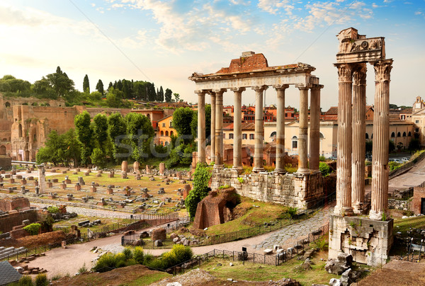 Romeinse forum Rome Italië wolken Stockfoto © Givaga
