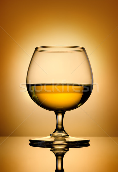 Brandy arany üveg háttér bár sötét Stock fotó © Givaga