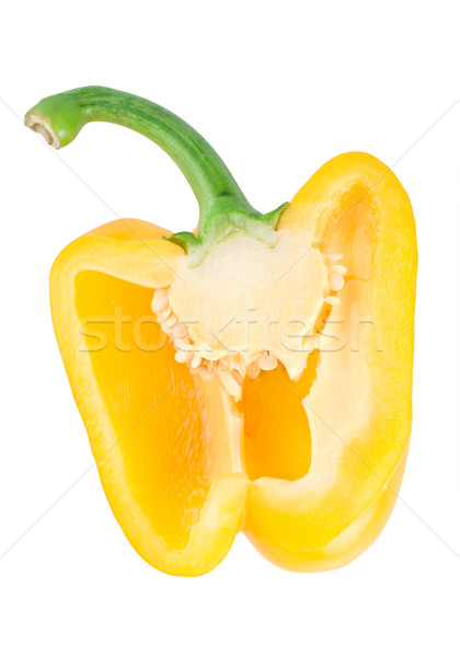 Cutting the yellow pepper isolated Stock photo © Givaga