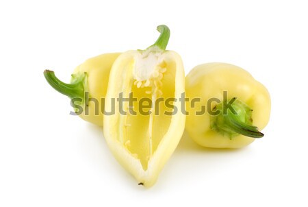 érett citromsárga paprika izolált fehér Stock fotó © Givaga