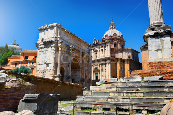 Tapınak Roma forum merdiven İtalya şehir Stok fotoğraf © Givaga