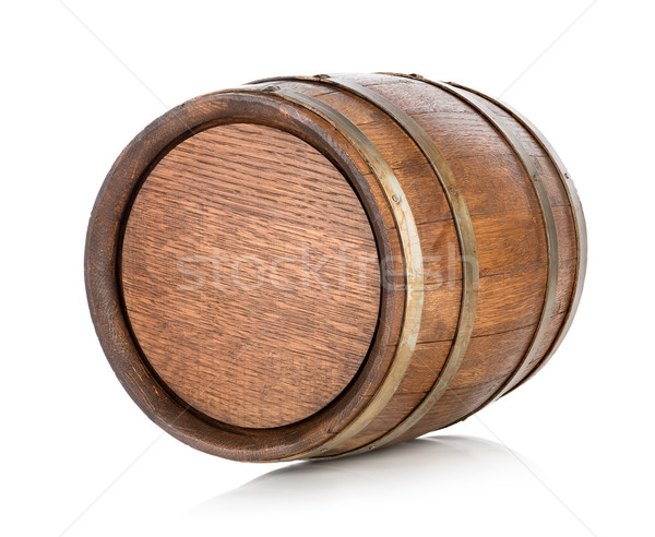 Braun Holz Barrel isoliert weiß Wein Stock foto © Givaga