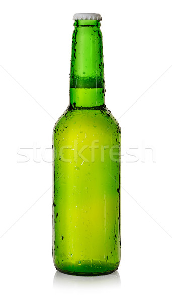商業照片: 啤酒 · 綠色 · 瓶 · 孤立 · 白 · 喝