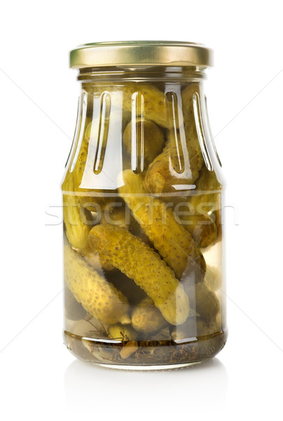 Cucumbers in a glass jar Stock photo © Givaga