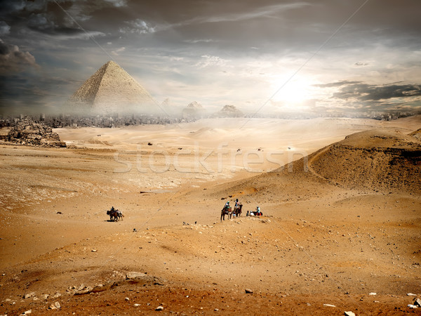 Fog over pyramid Stock photo © Givaga