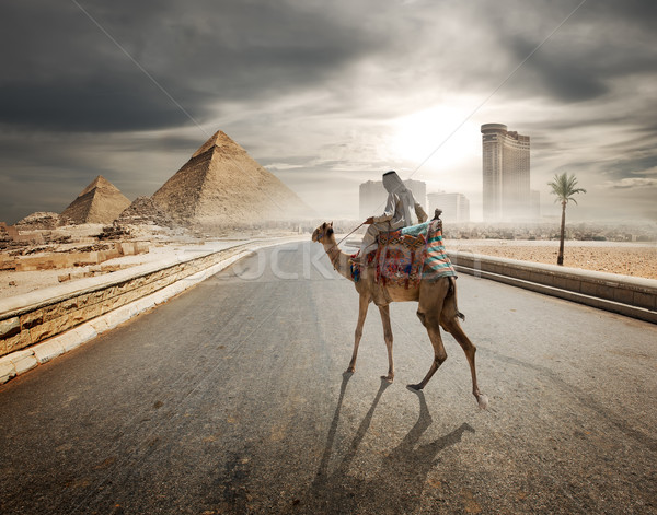 Evening over pyramids Stock photo © Givaga