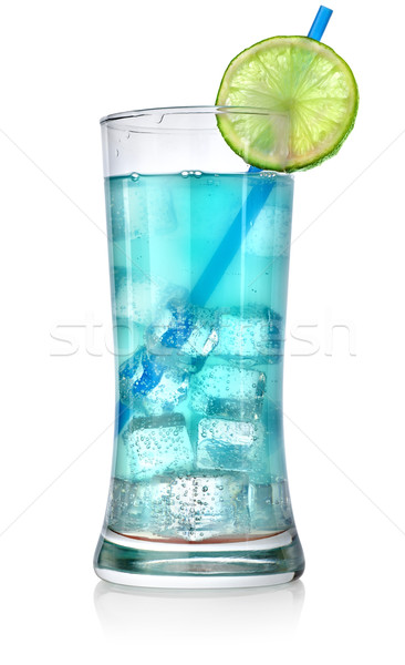 Blauw cocktail groot glas geïsoleerd witte Stockfoto © Givaga