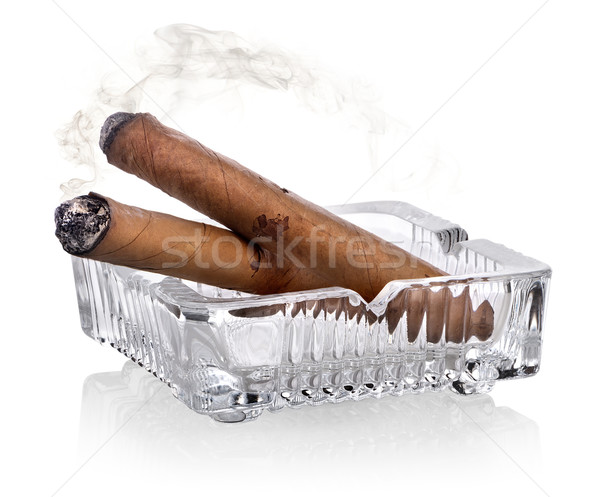 Charutos cinzeiro isolado branco vidro fumar Foto stock © Givaga