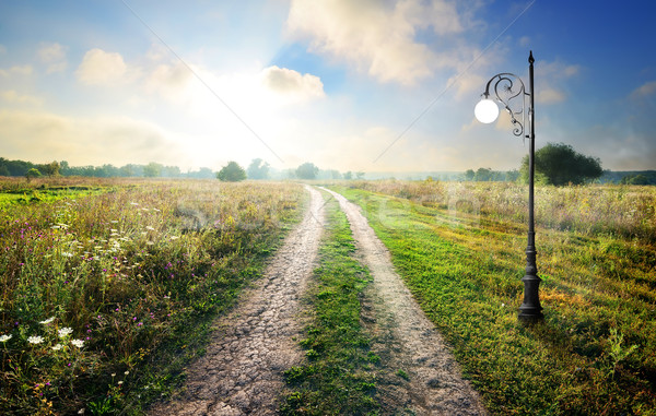 Stock photo: Lantern near country road