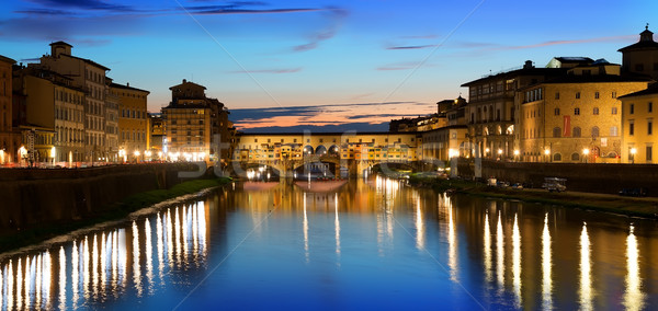Folyó Florence Olaszország víz felhők város Stock fotó © Givaga
