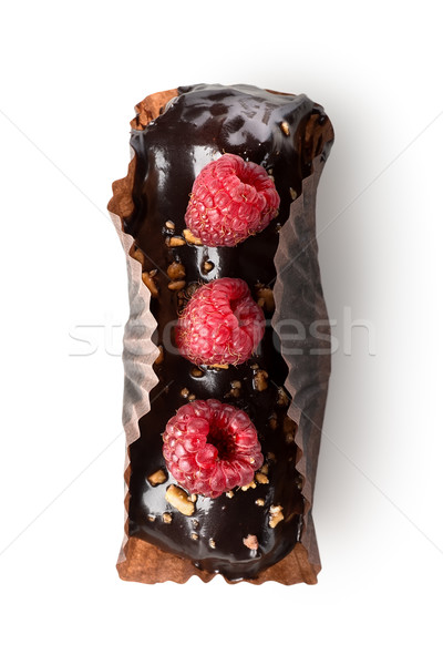 Foto stock: Chocolate · isolado · branco · bolo · vida · doce