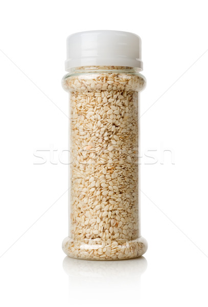 Branco gergelim jarra isolado comida vidro Foto stock © Givaga