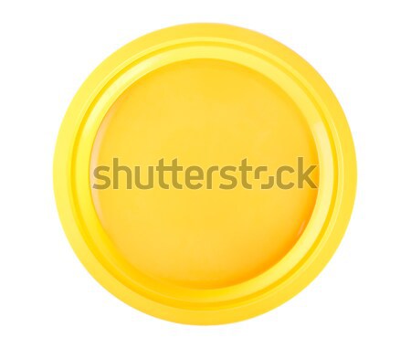 Sarı tek kullanımlık plaka yalıtılmış beyaz Stok fotoğraf © Givaga