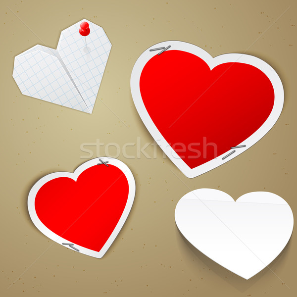 Sevgililer günü kalpler dört gün tebrik kartı elemanları Stok fotoğraf © gladcov