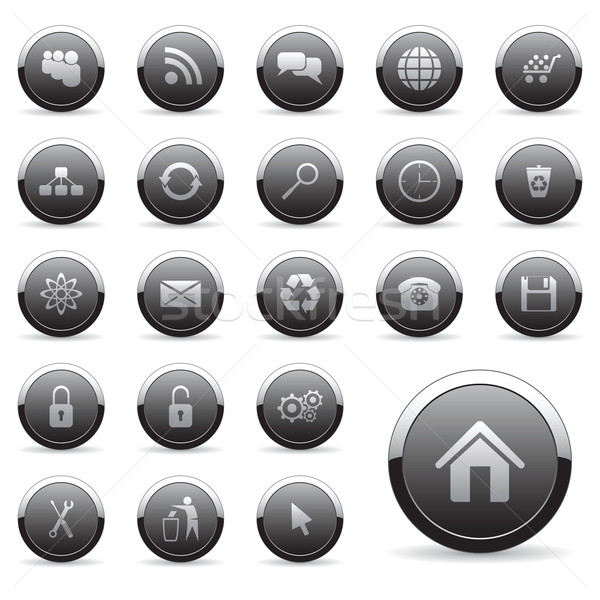 Iconos de la web vector diseno web reloj diseno Foto stock © gladcov