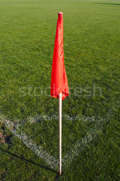 углу флаг футбольное поле Футбол спорт зеленый Сток-фото © gladcov